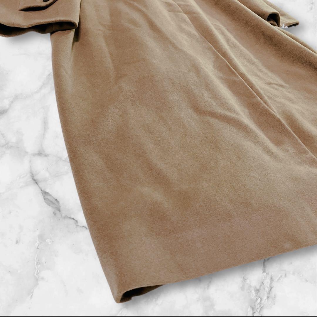 【美品】Burberrys カシミヤ100%　ロングコート 裏地ロゴ柄　キャメル