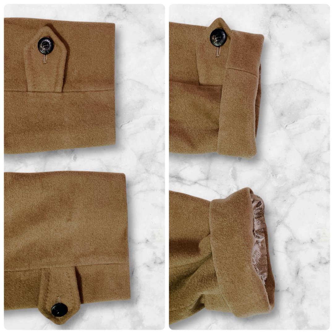 【美品】Burberrys カシミヤ100%　ロングコート 裏地ロゴ柄　キャメル