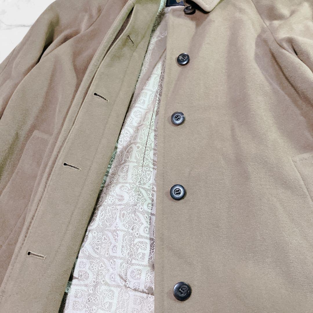 【美品】Burberrys カシミヤ100%　ロングコート 裏地ロゴ柄　キャメル