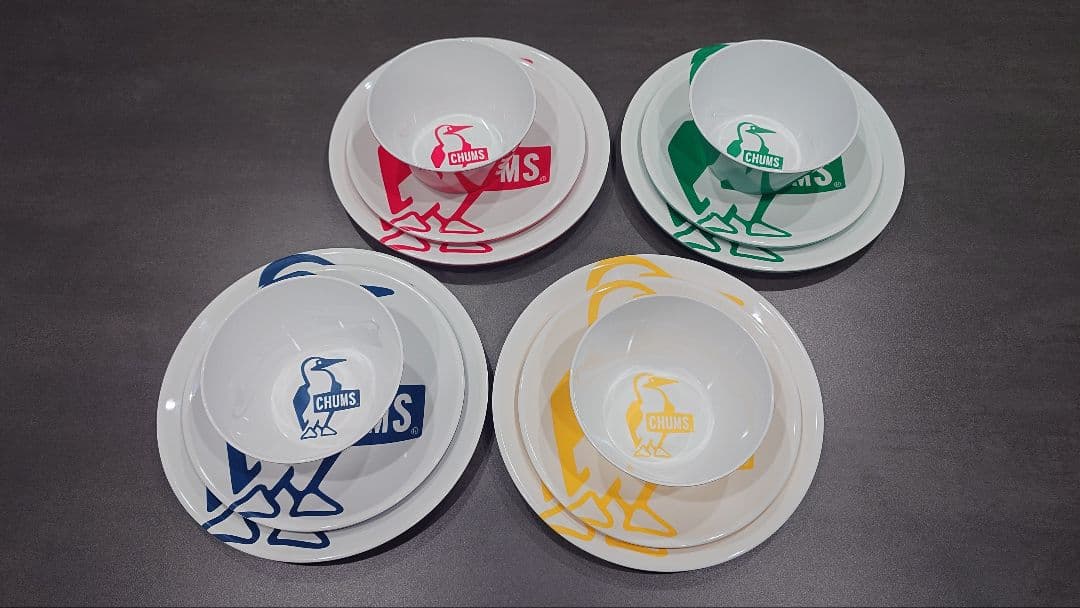 【廃盤】CHUMS メラミンディッシュ セット＋スプーン、フォーク