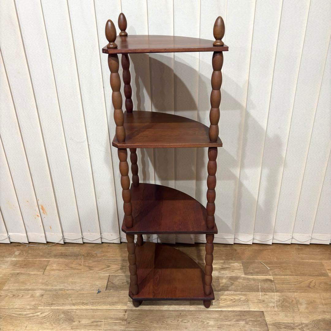 ナジコ Najico コーナーシェルフ 4段 木製 天然木 アンティーク ラック