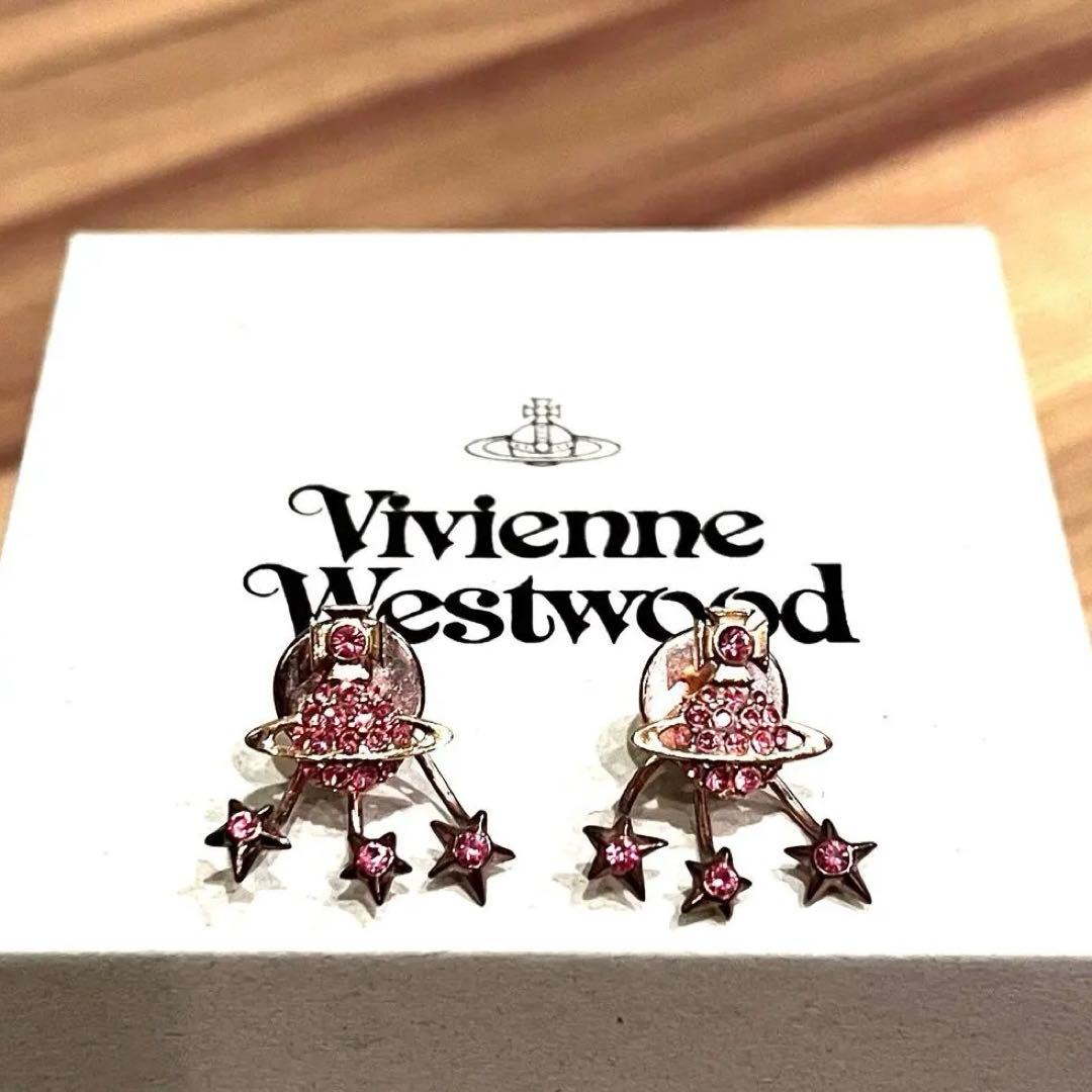 ✨希少✨ヴィヴィアンウエストウッド ピアス オーブ ピンクストーン 3D ORB
