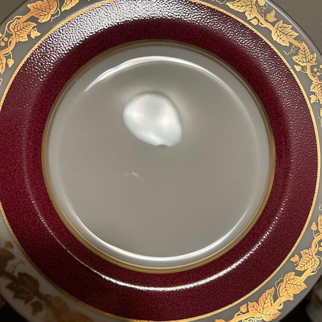 ウェッジウッド　ホワイトホール　パウダールビー　デザートプレート　20.5cm