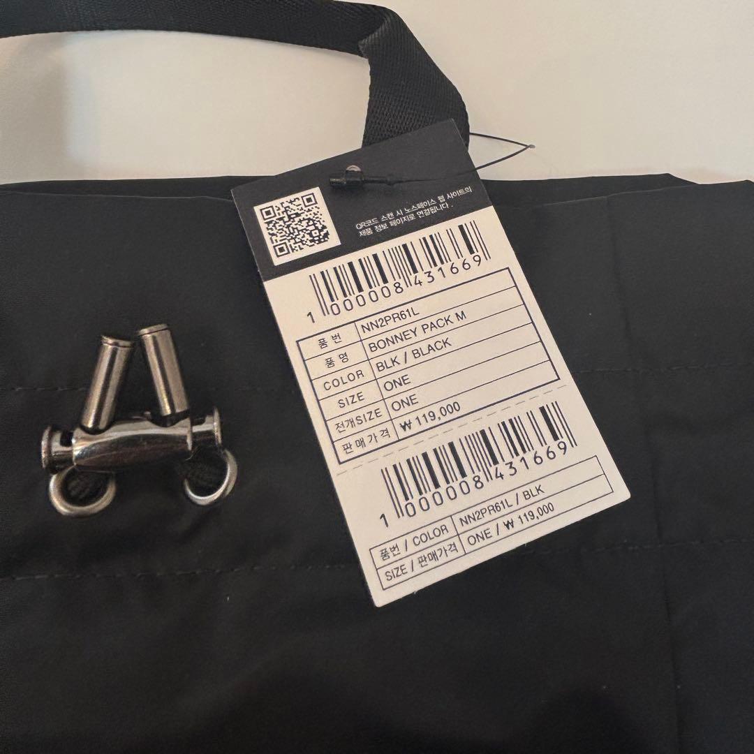 韓国限定　ノースフェイス ホワイトレーベル　ボニーパックM ブラック　K