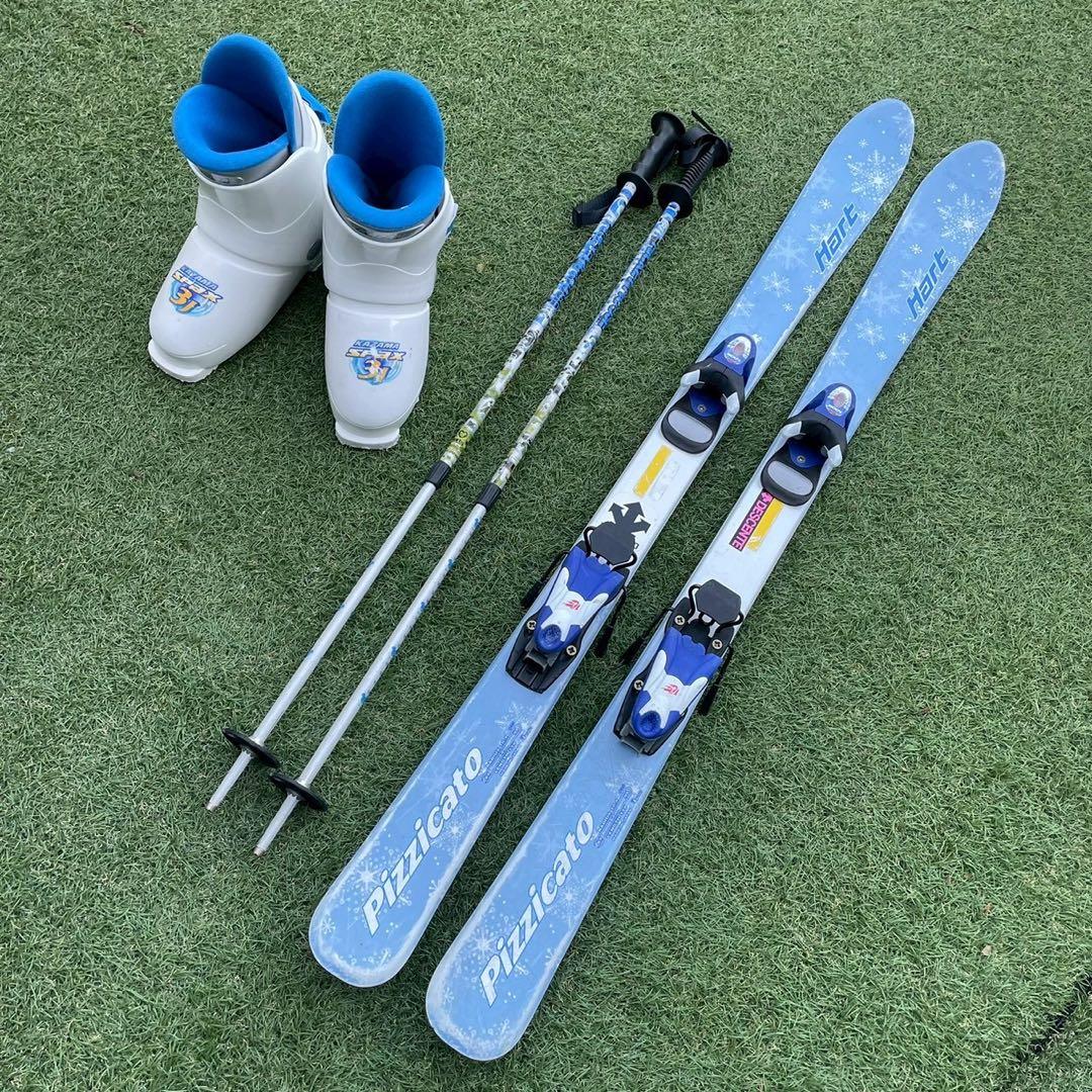 スキー　子ども　ジュニア　3点セット　スキー板　ブーツ　ストック