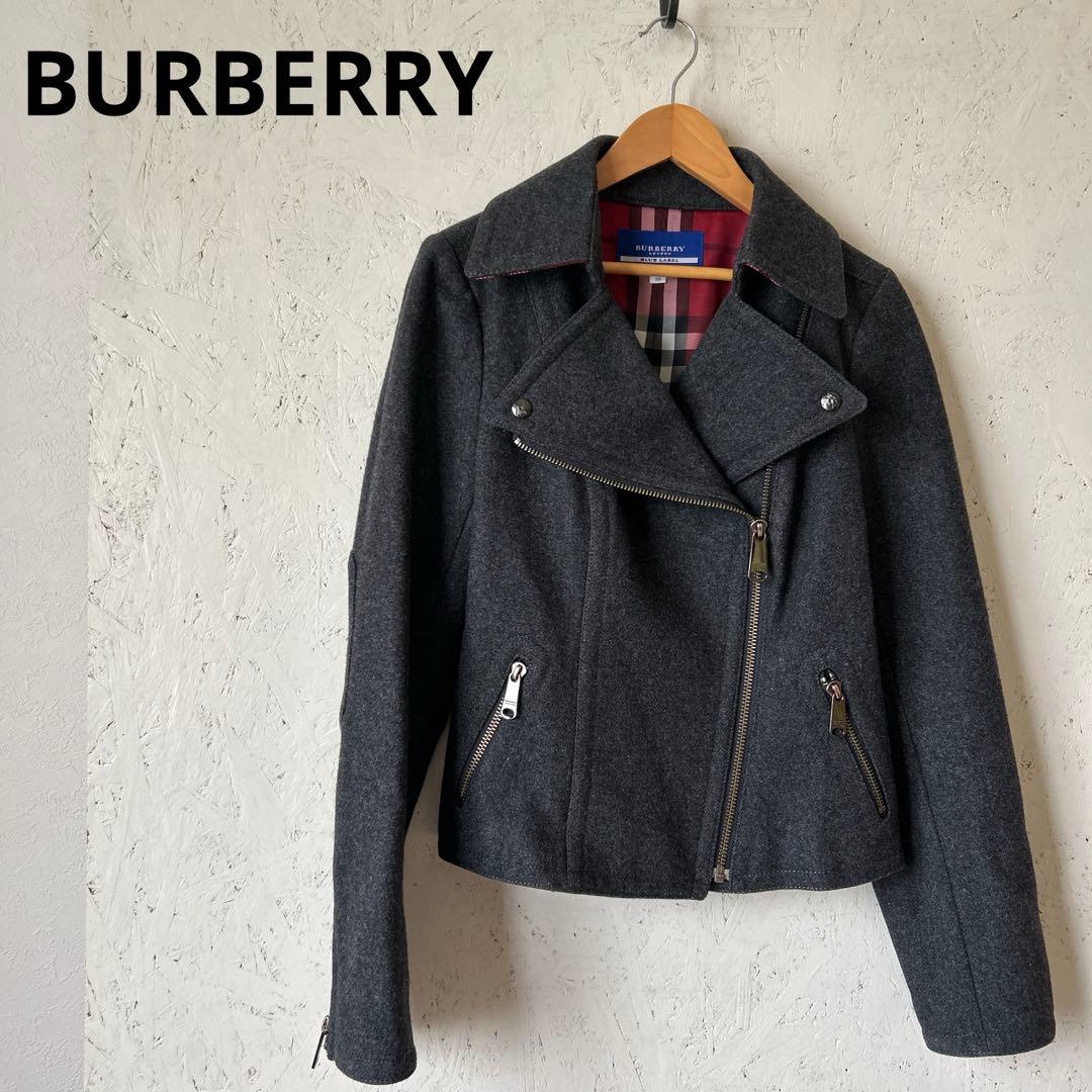 【美品】wこ19 BURBERRYバーバリー　ライダースジャケットsize38