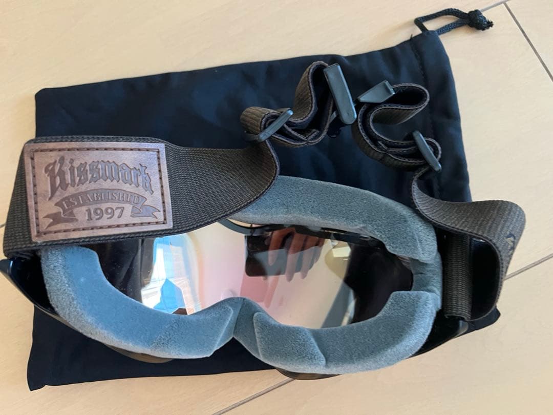 kissmark キスマーク　スノボウエア上下、ゴーグルセット迷彩柄　L