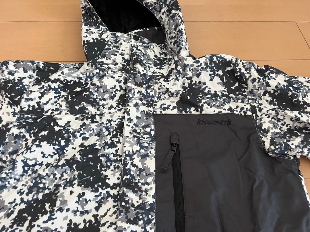 kissmark キスマーク　スノボウエア上下、ゴーグルセット迷彩柄　L