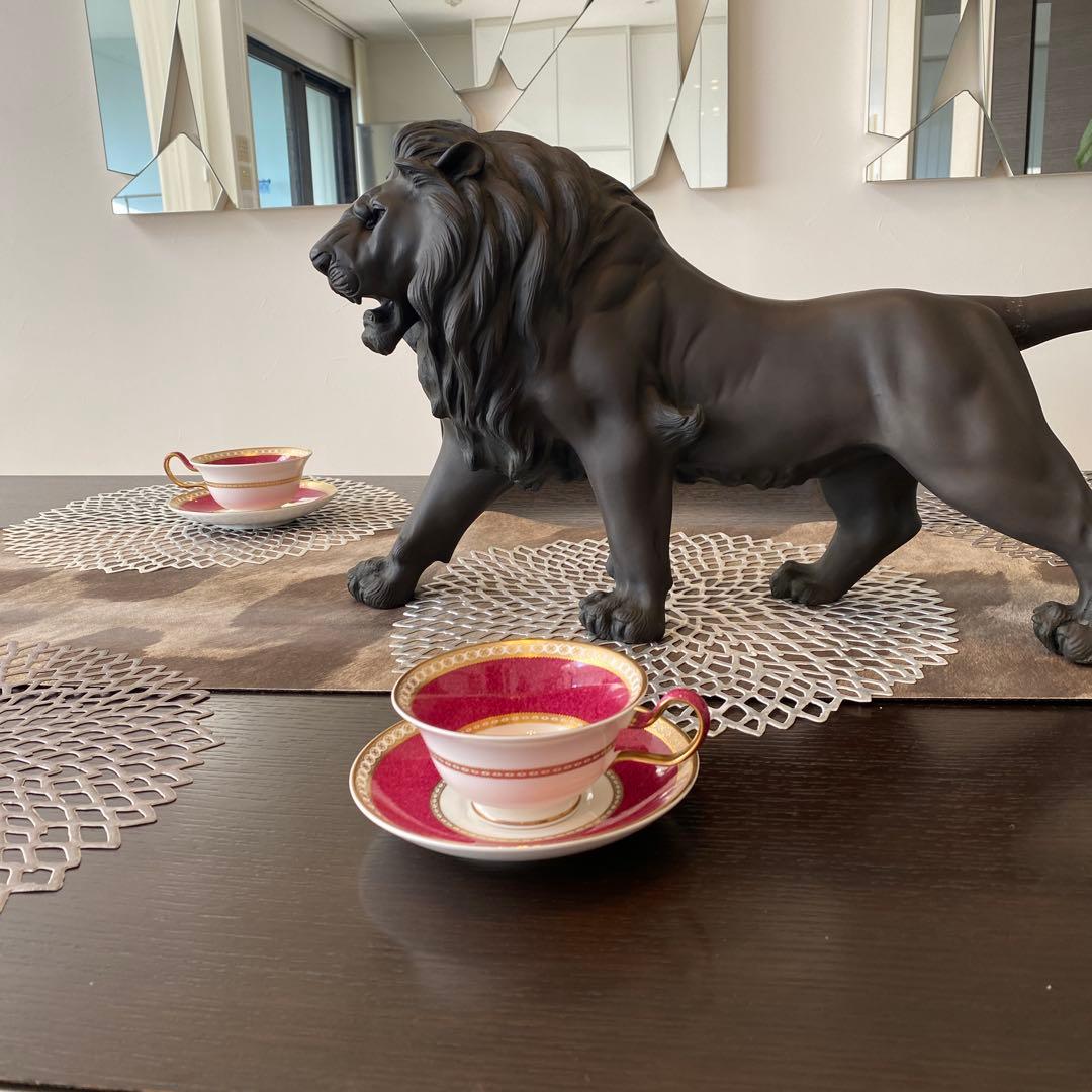 【ブロンズ像（ライオン）】インテリア　オブジェ　迫力、存在感　高品位