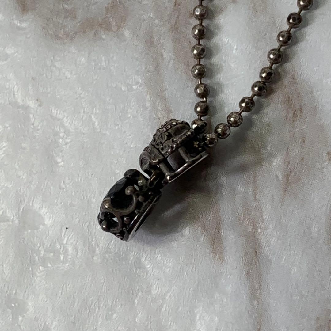 Justin Davis ネックレス ブラック クラウン silver925