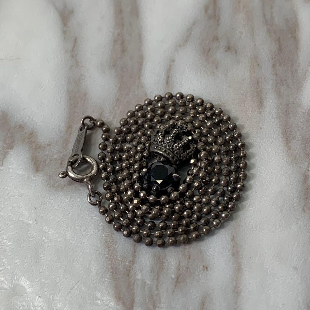 Justin Davis ネックレス ブラック クラウン silver925