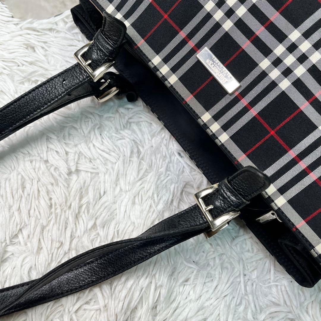 希少✨バーバリー トートバッグ　ナイロン レザー ホースロゴ　A4