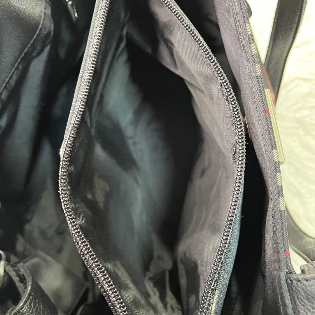 希少✨バーバリー トートバッグ　ナイロン レザー ホースロゴ　A4