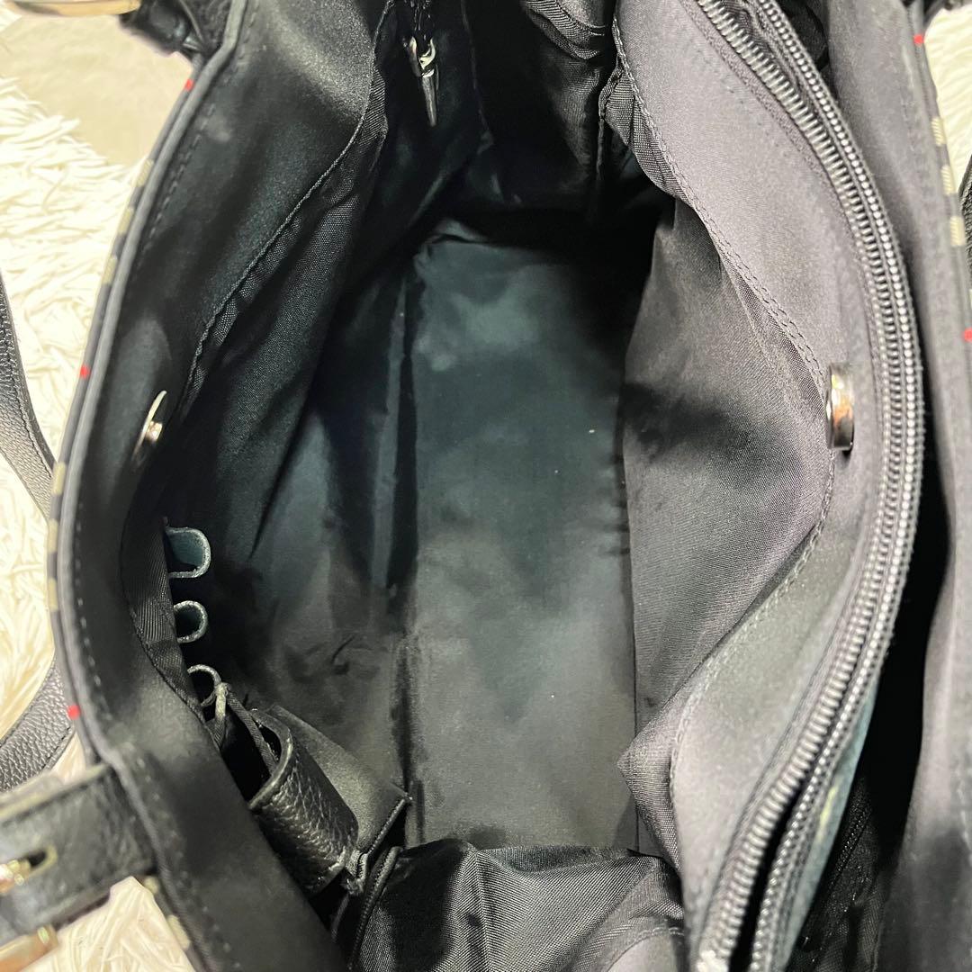 希少✨バーバリー トートバッグ　ナイロン レザー ホースロゴ　A4