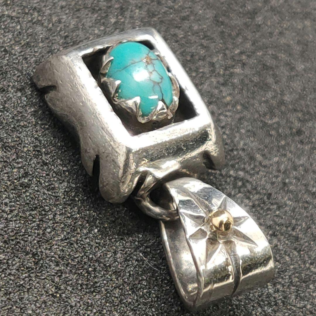 ビッグハンド シャドウボックス ペンダントトップ ターコイズSV925／K18