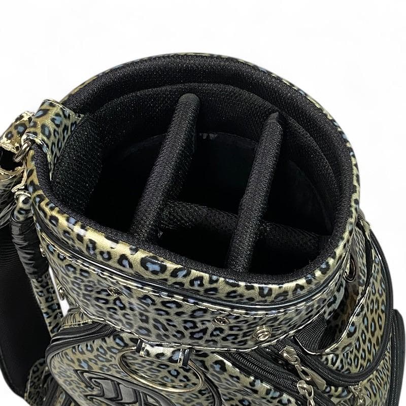 ダンスウィズドラゴン エナメルレオパード キャディバッグ ゴールド系 9型5分割