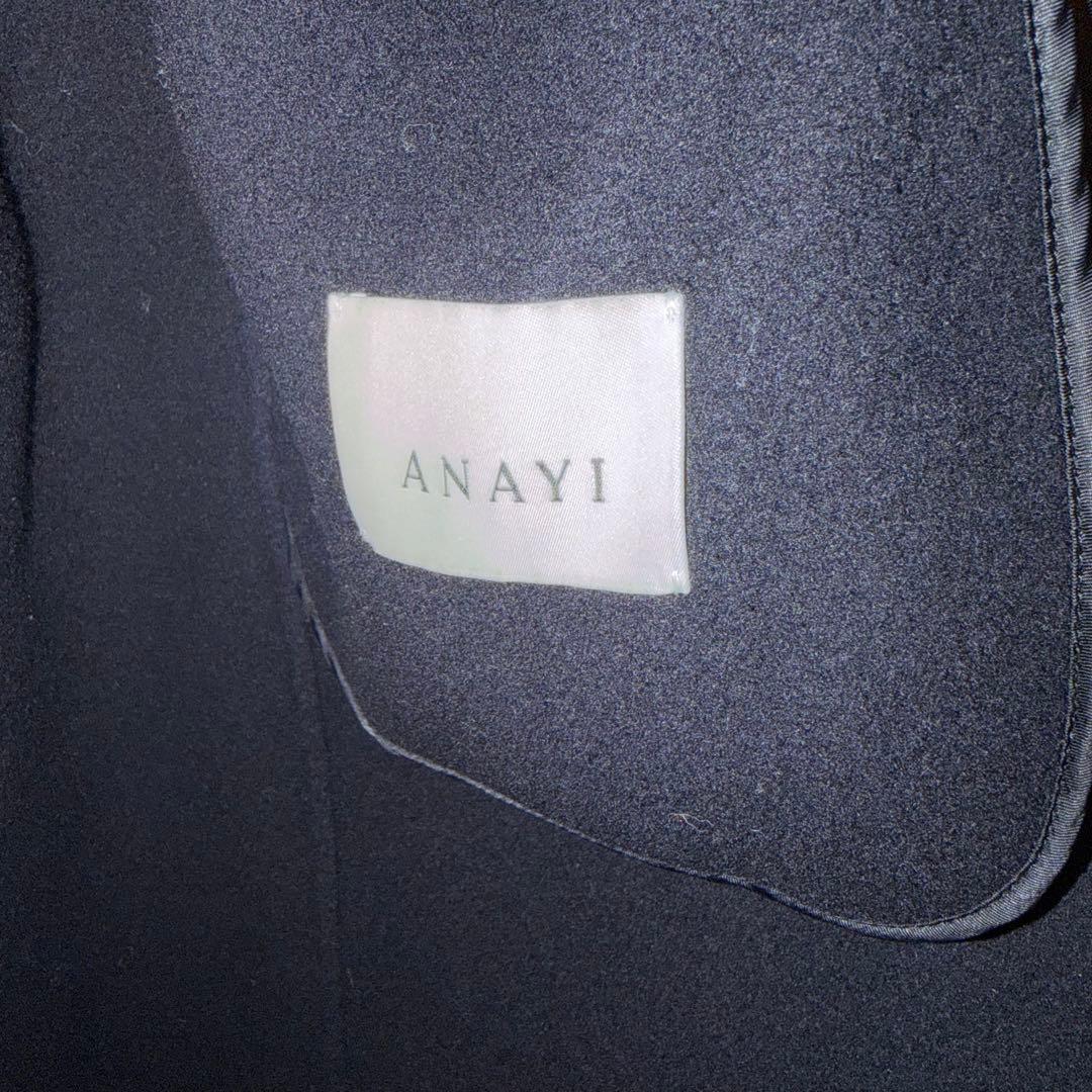 ANAYI アナイ ノーカラーコート ネイビー38