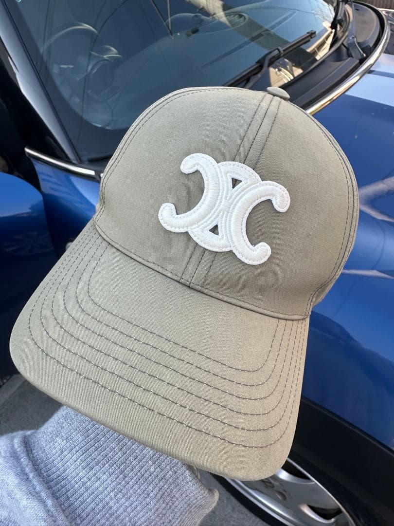 Celine セ カーキ ベースボールキャップ S