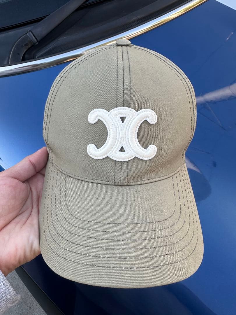 Celine セ カーキ ベースボールキャップ S