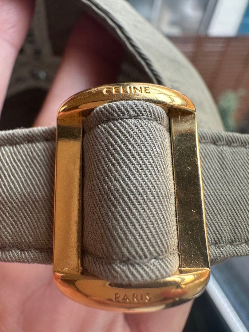 Celine セ カーキ ベースボールキャップ S