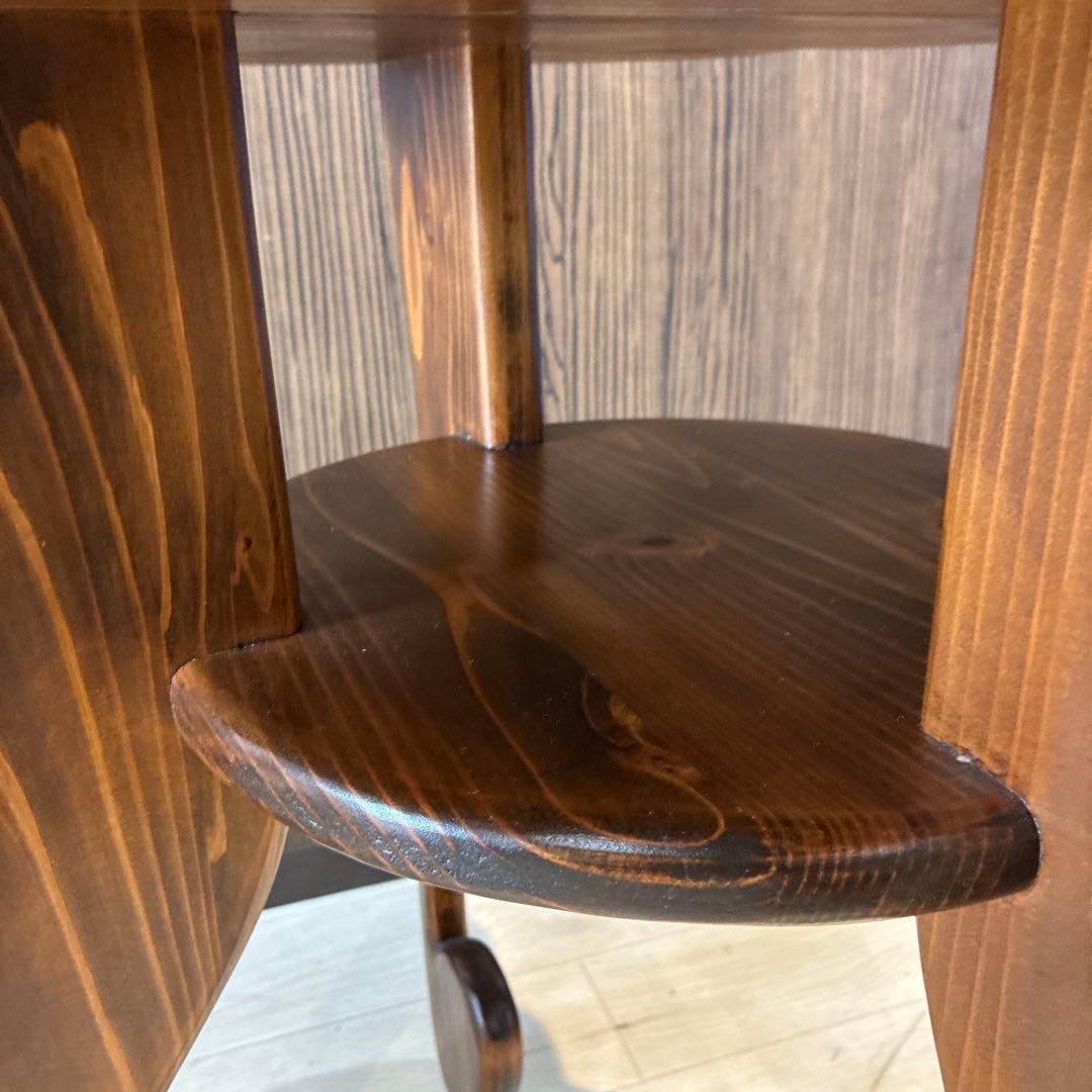 ア*バ様 花びら型 木製テーブル　ダークブラウン