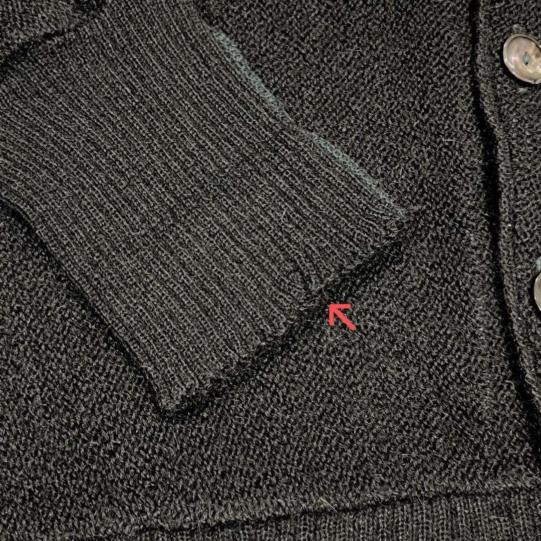 黒 60s Di Fini 無地 アルパカ カーディガン L ビンテージ