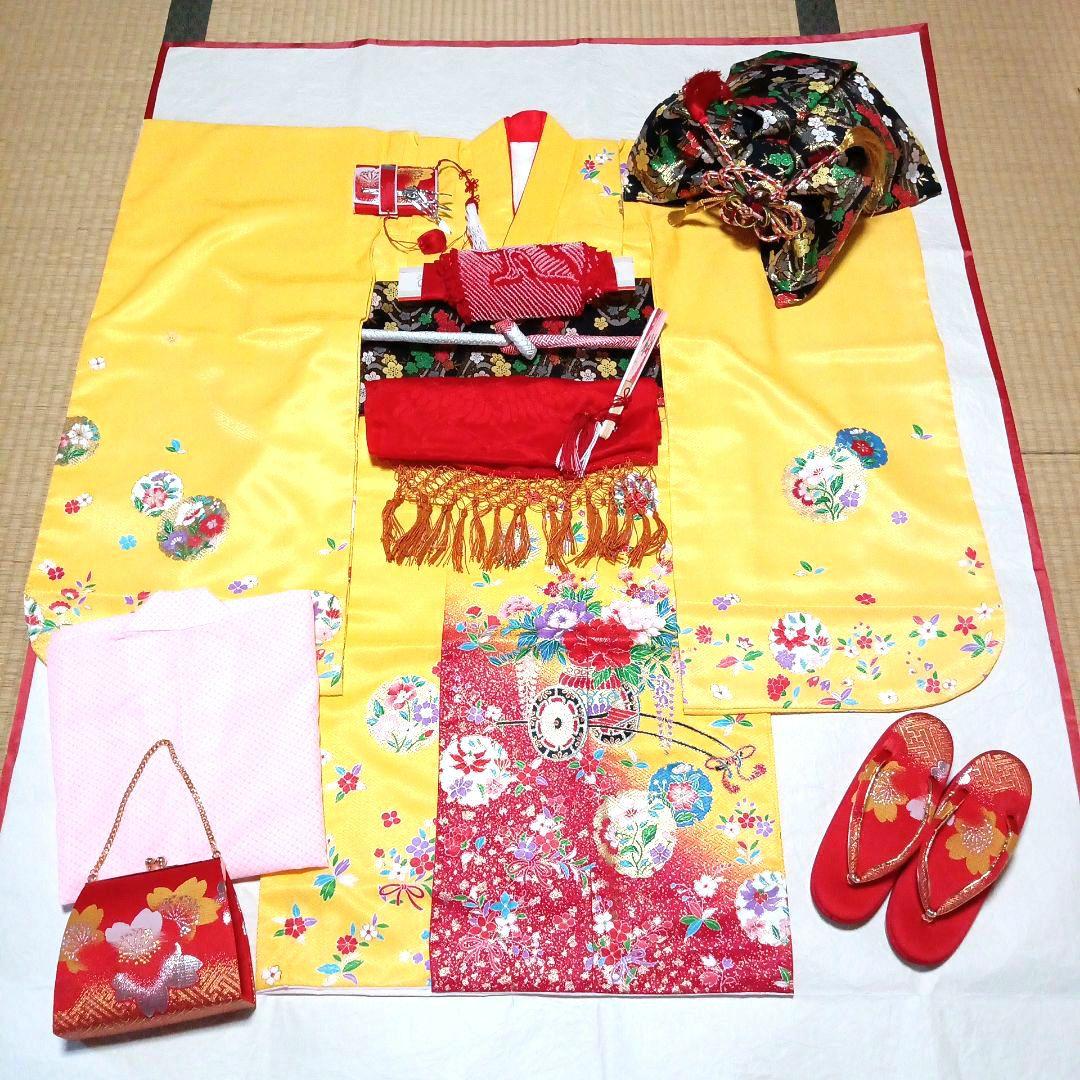 七五三　七歳　着物・結び帯フルセット ⑤