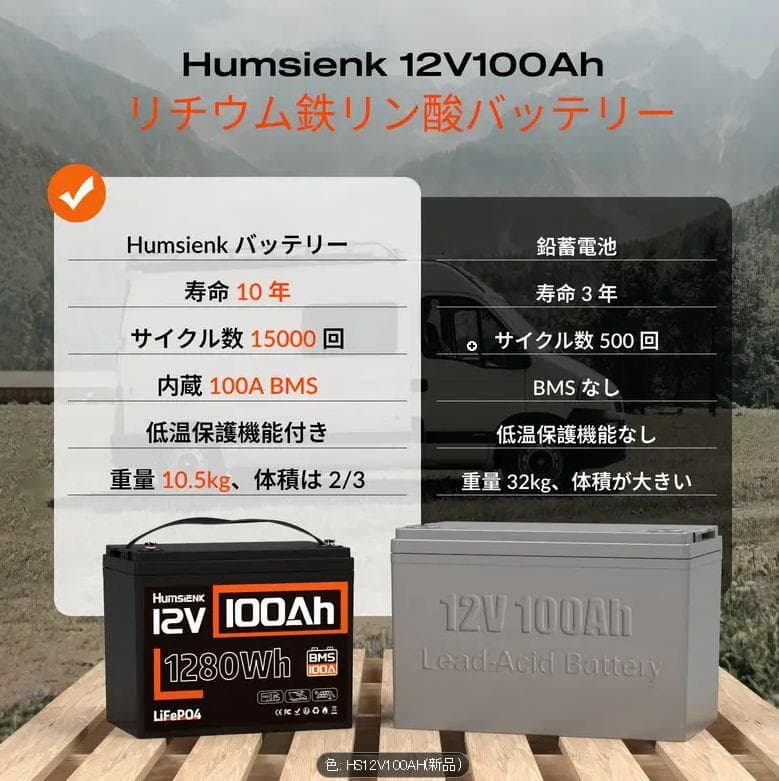 大容量!! リン酸鉄リチウムイオンバッテリー 12v 100ah 1280Wh