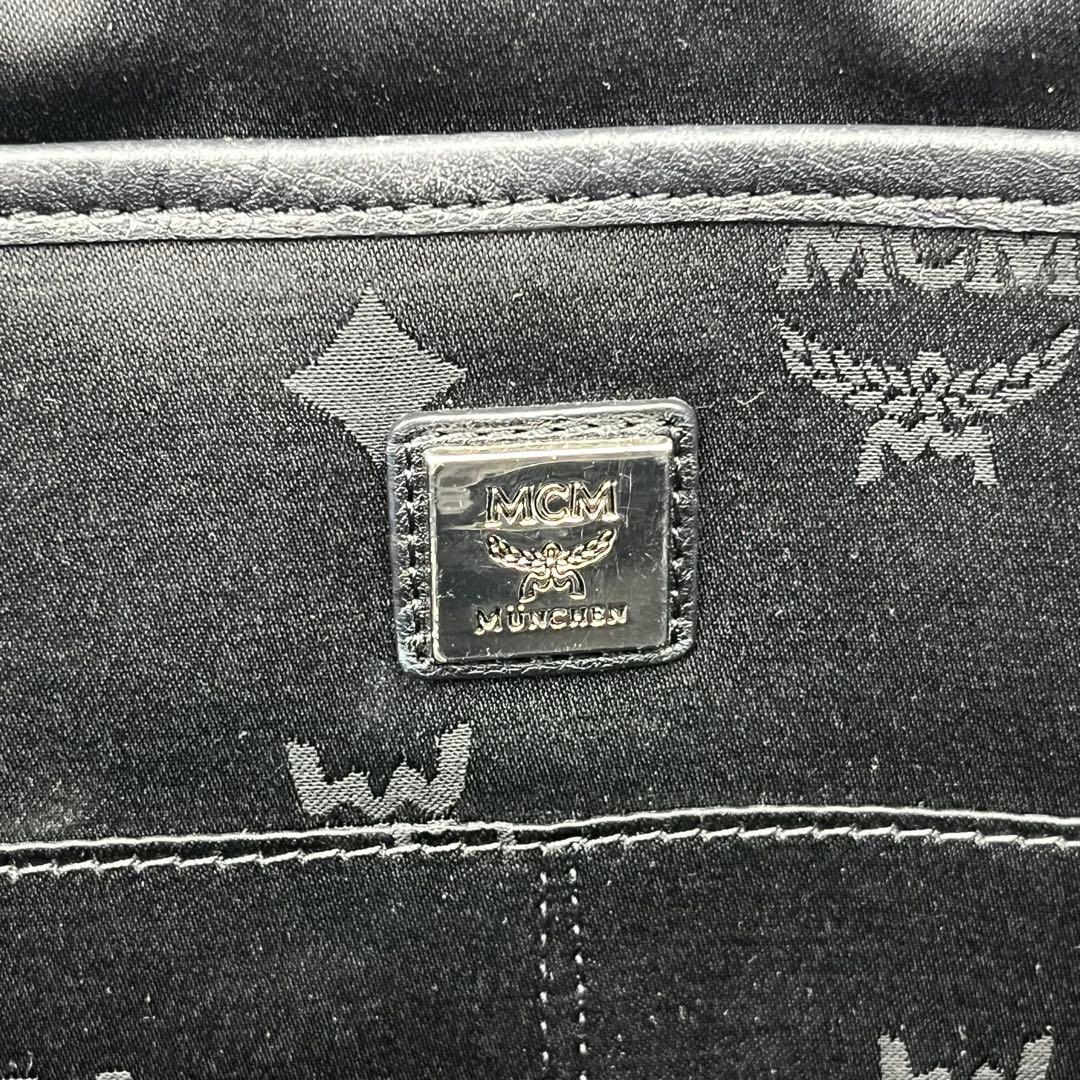 美品✨ MCM トートバッグ ヴィセトス モノグラム レザー ブラック A4◎