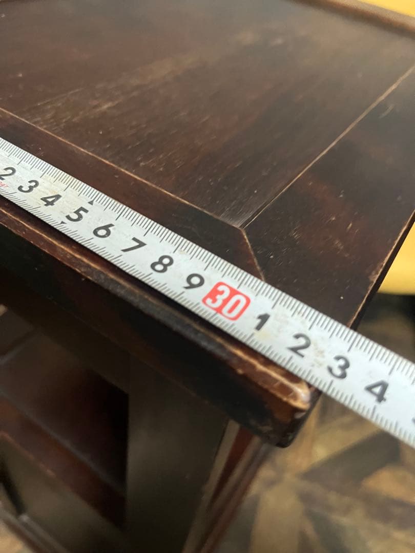 北海道民芸家具 カバ無垢材 電話台 棚 インテリア 昭和レトロ アンティーク