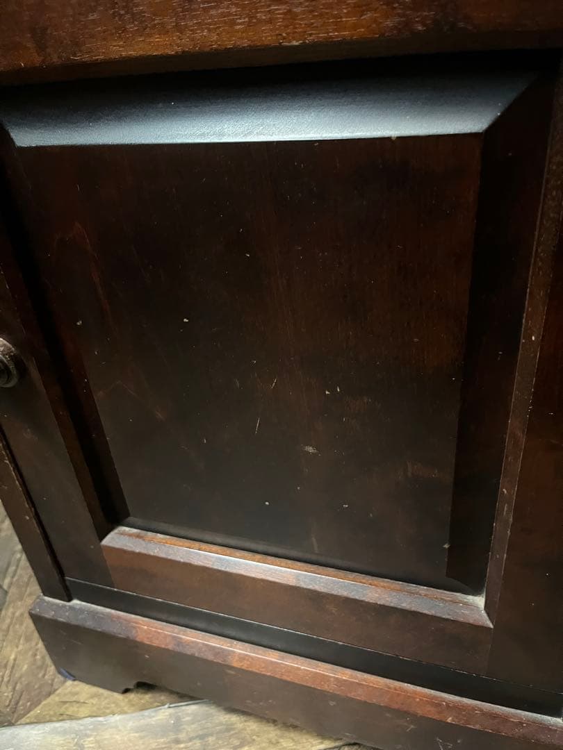 北海道民芸家具 カバ無垢材 電話台 棚 インテリア 昭和レトロ アンティーク