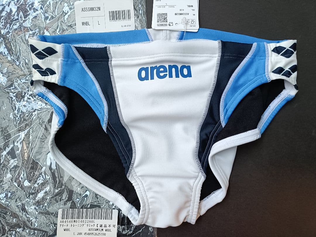 競パン 新作トレーニングリミック Lサイズ AS5SWM32M ブルー・ホワイト