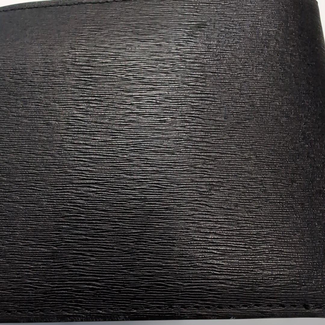 PORTER折り財布　カレント　ブラック　レザー　フラップ　ブランドロゴ金具