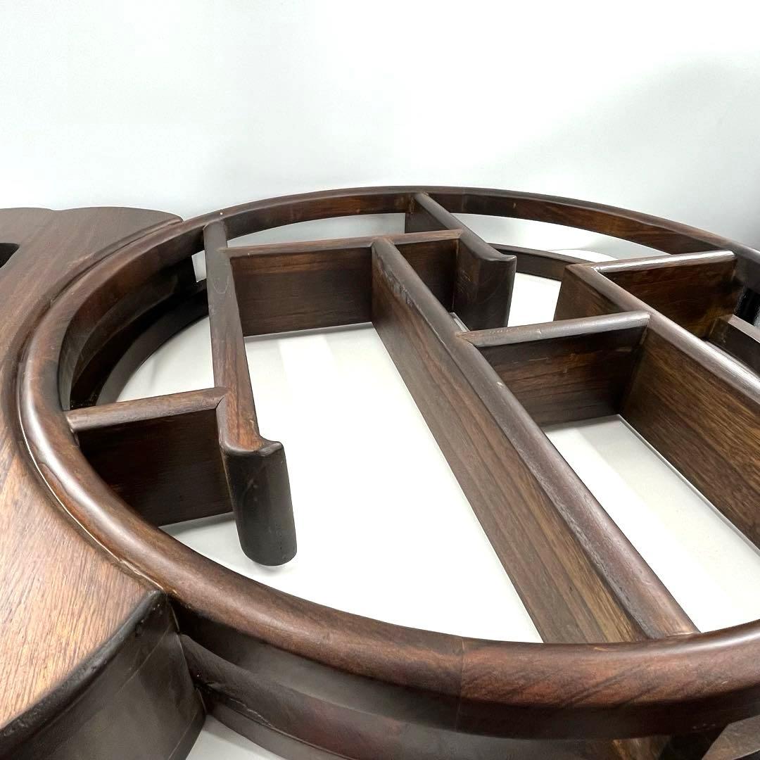 大型 中国古美術 シノワズリ 円形 茶器棚 飾り棚 インテリア アンティーク