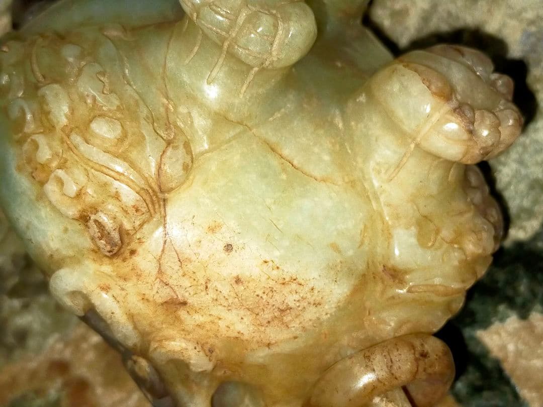 ♥値下げ！♥玉石♥　獅子　香炉　緑石　翡翠　骨董　古玩