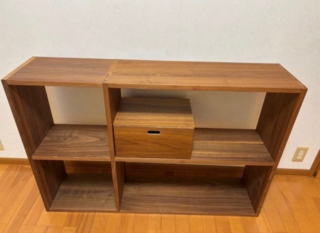 無印　スタッキングシェルフウォールナット材