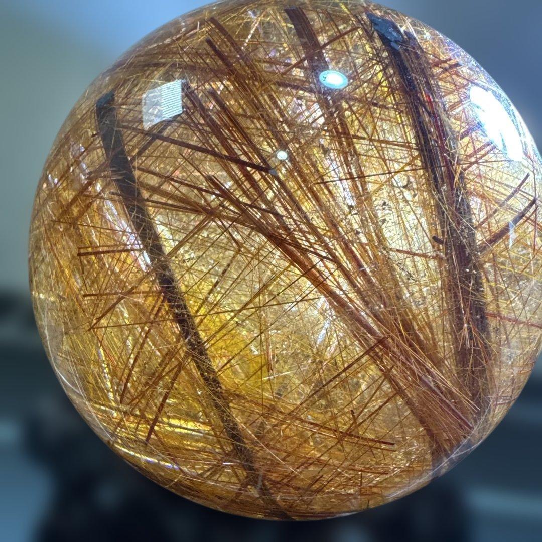 超希少 高透明 コッパールチル9cm 1kg 銅針密 天然水晶 スフィア