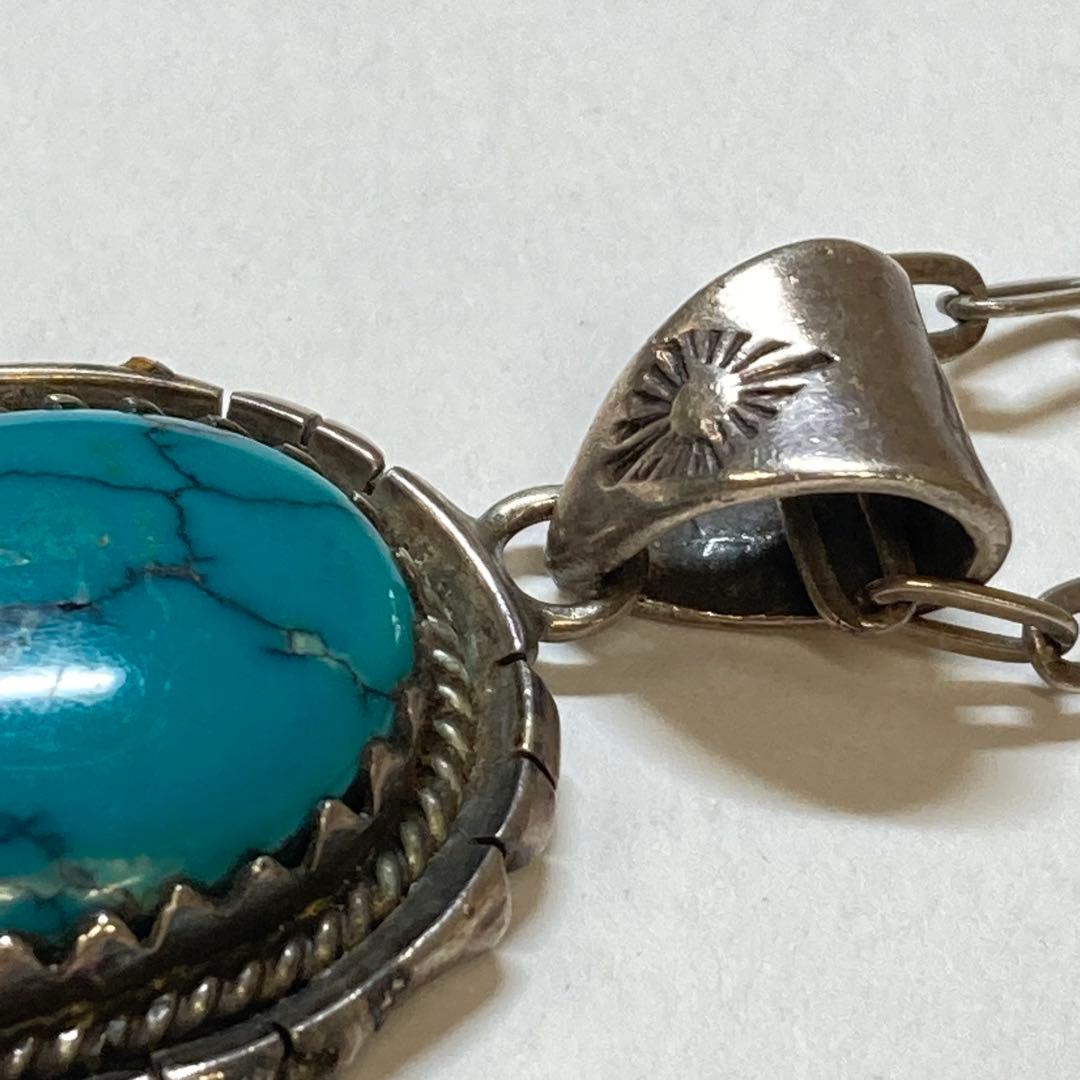 シルバーペンダント　ターコイズ　925刻印　 25g