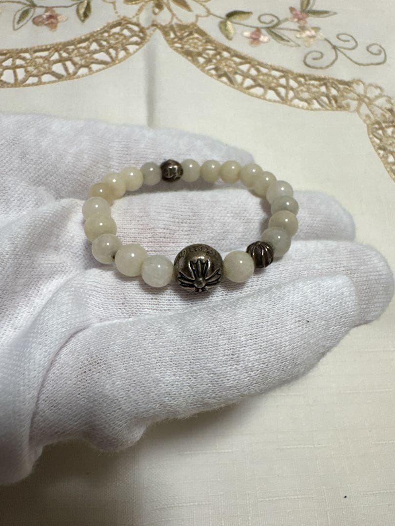 クロムハーツ ビーズブレスレット ホワイト6mm BEAD