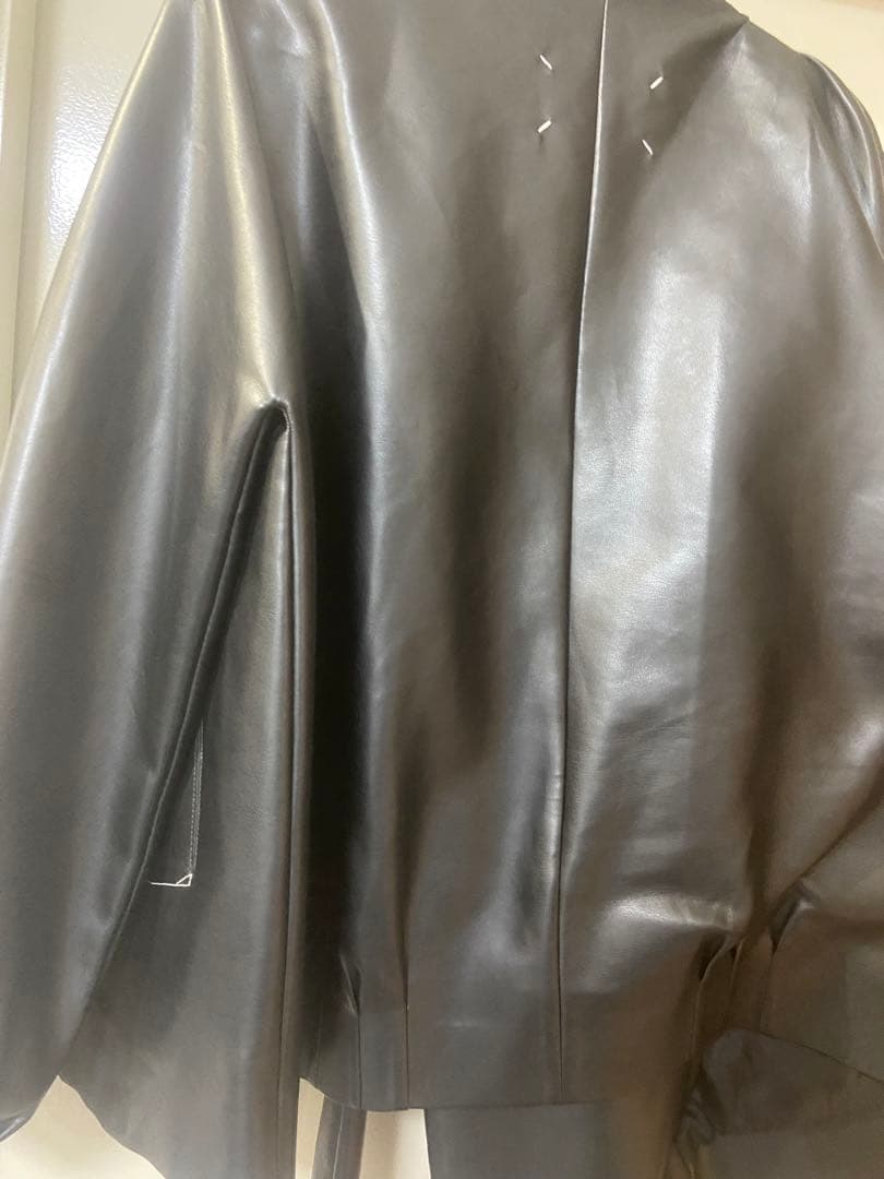 メゾンマルジェラ　Aライン フェイクレザー ジャケット