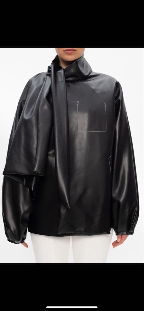 メゾンマルジェラ　Aライン フェイクレザー ジャケット