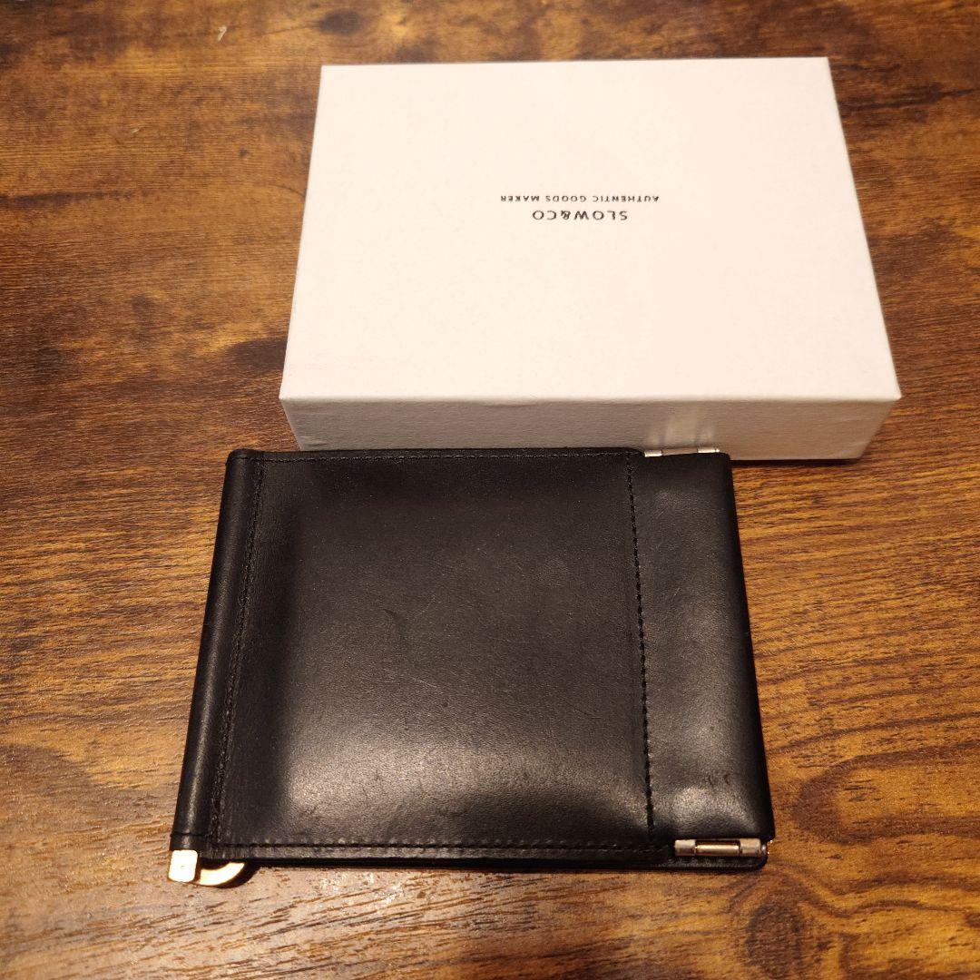 SLOW&CO ブラックレザー マネークリップ