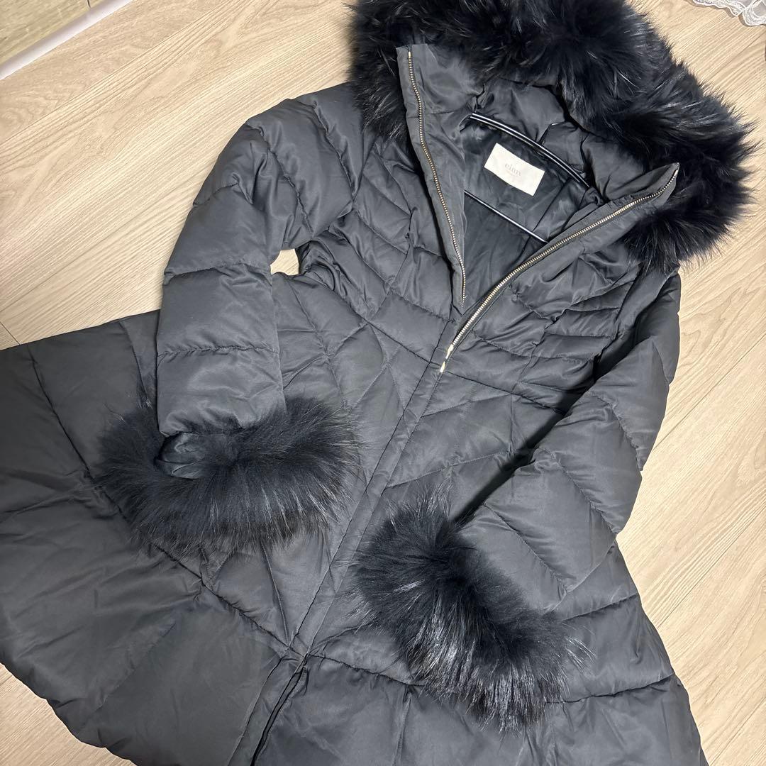 eimyistoire ブラック ダウンジャケット ファー付き