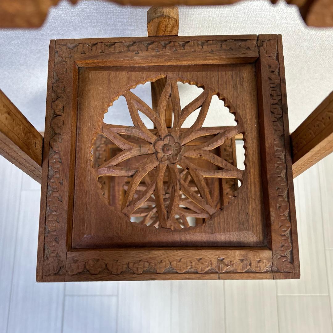 ケーキスタンド　木製　3段　アンティーク　昭和レトロ　サイドテーブル　飾り棚