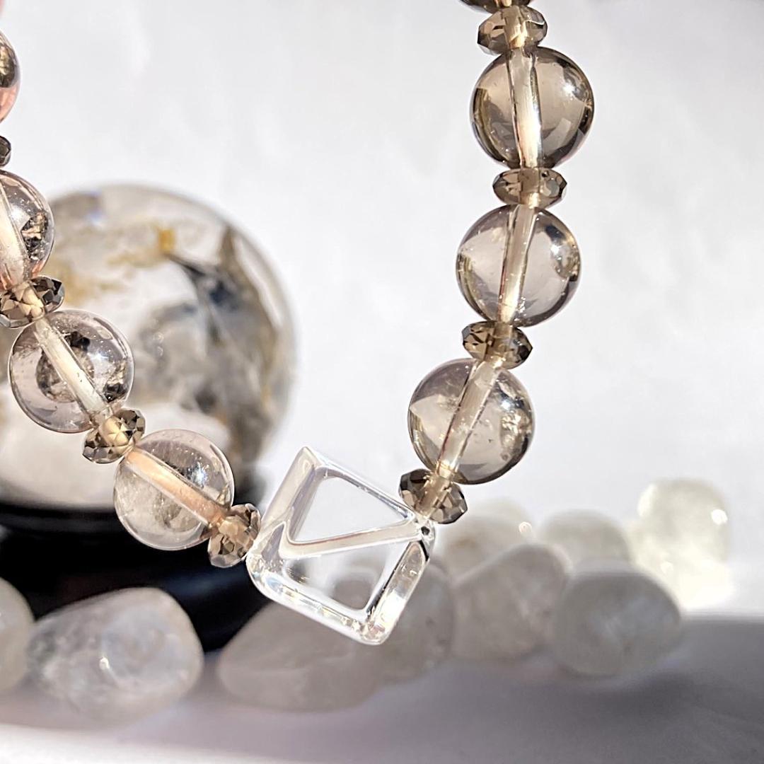 【ほのかにグラデ】スモーキークォーツ 水晶 天然石ブレスレット