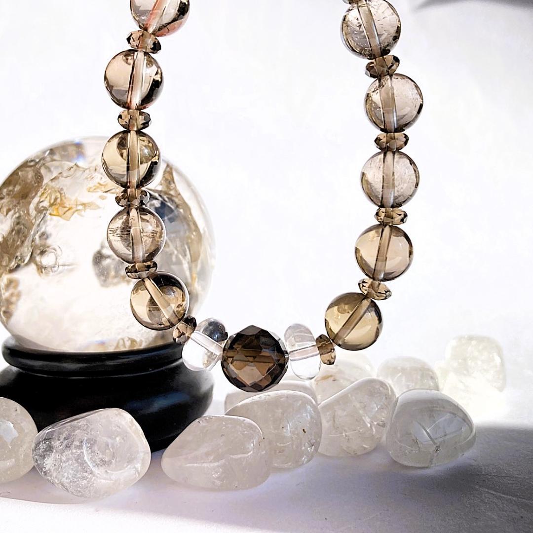【ほのかにグラデ】スモーキークォーツ 水晶 天然石ブレスレット