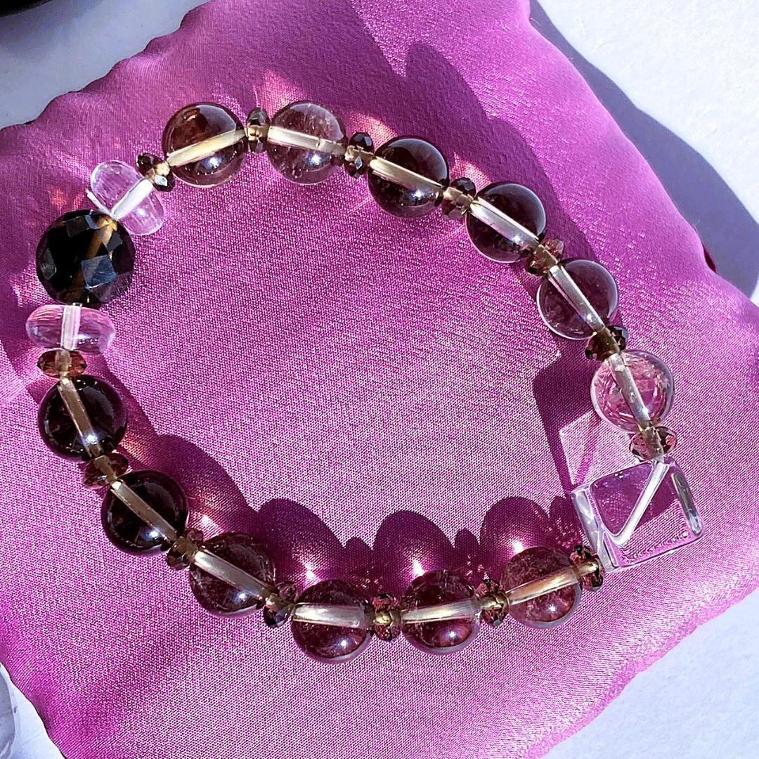 【ほのかにグラデ】スモーキークォーツ 水晶 天然石ブレスレット