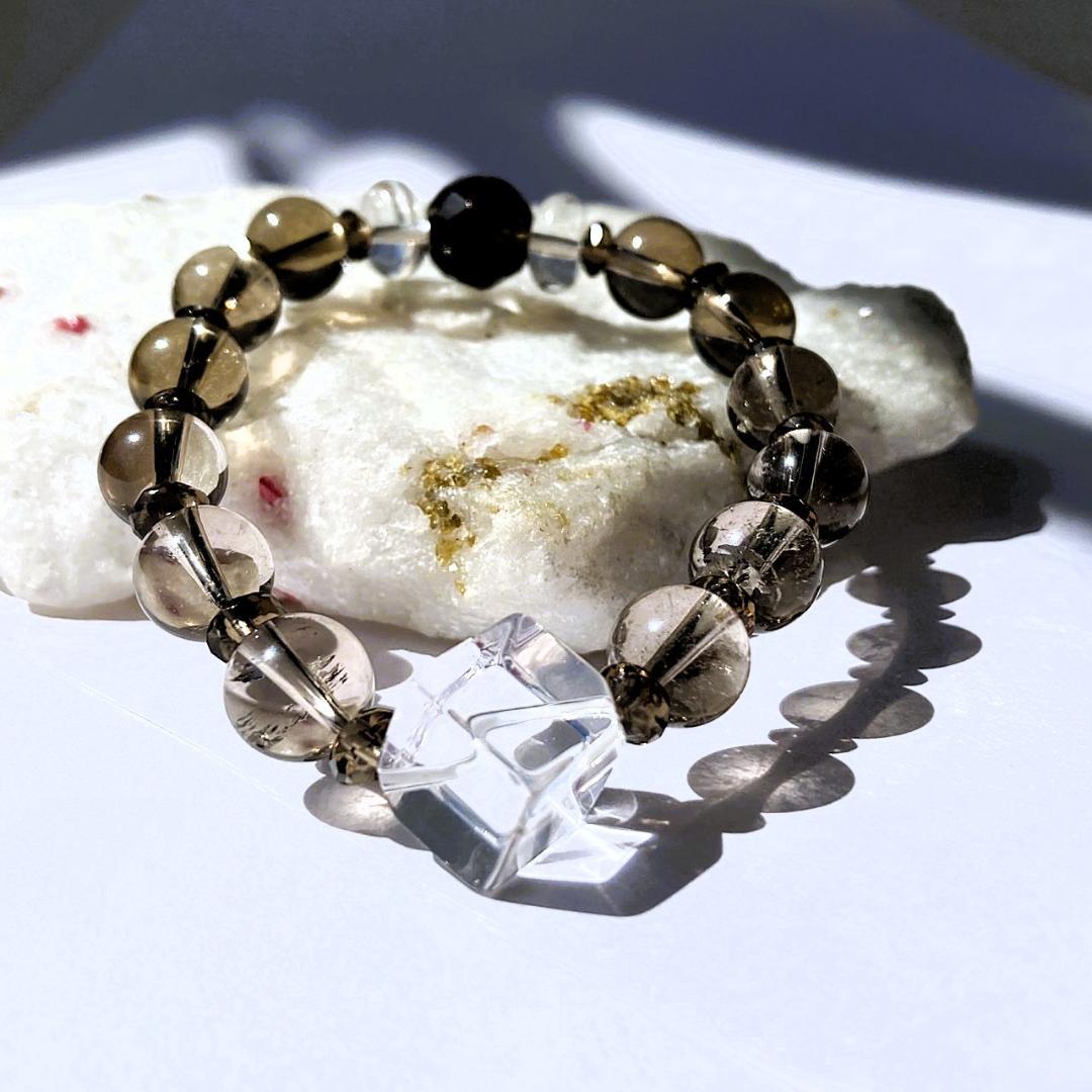 【ほのかにグラデ】スモーキークォーツ 水晶 天然石ブレスレット