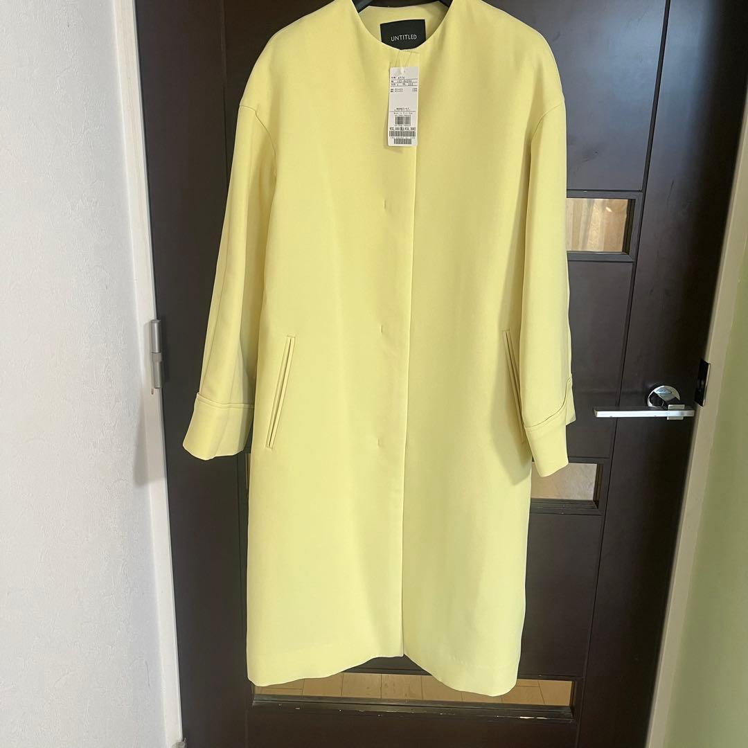 新品☆UNTITLEDドライエアクロスノーカラーコート/アナイ、セオリー、23区
