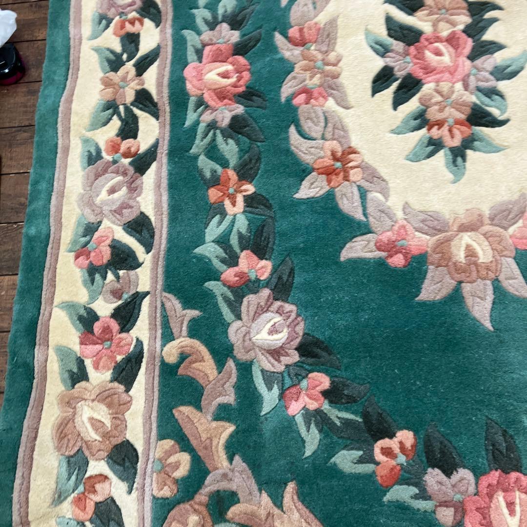 中国段通 花柄 カーペット織物 絨毯 じゅうたん ラグ マット 敷物 インテリア